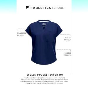 Fabletics Evolve Scrub Top XXS Navy